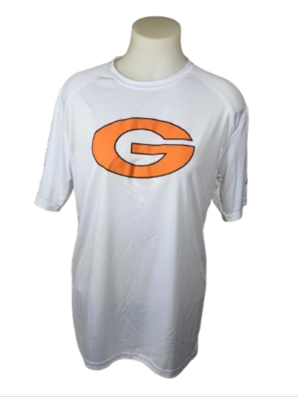 BSN Sports White Short-Sleeve Athletic Tee with Orange 'G' Logo